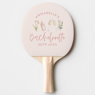 Pink floral modern pink girly bachelorette party p ping pong paddle