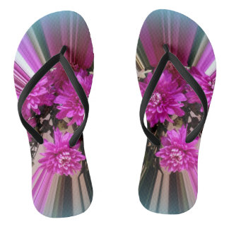 Pink Floral Modern Striped Jandals