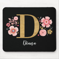 Pink Floral Monogram