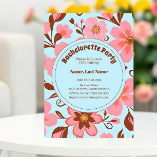 Pink Floral Mood – Pastel Vibes-Retro Flowers Invitation