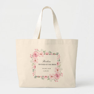 Pink Floral Mother of the Bride Large Tote Bag
