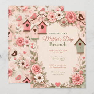 Pink Floral Mother’s Day Brunch Invitation