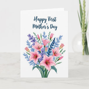 Pink Floral Mothers Day Art Card