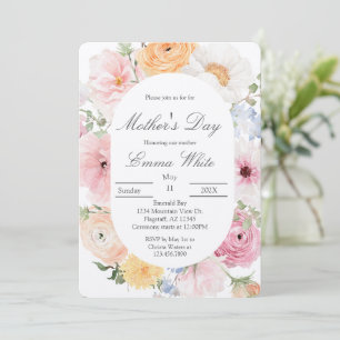 Pink floral Mother's Day  Invitation