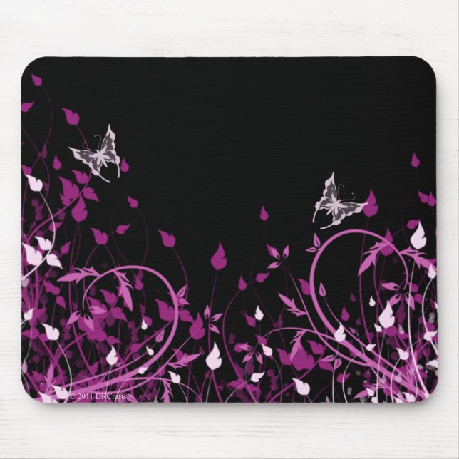 Pink floral mouse pad (Front)