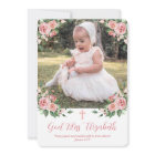 Pink Floral Multiphoto Baptism for Girls 
