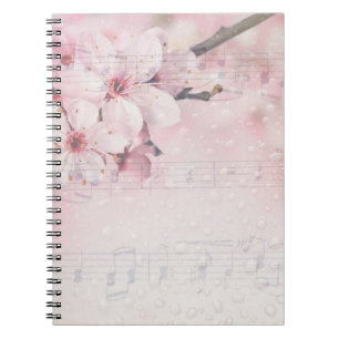 Pink Floral Music Notebook