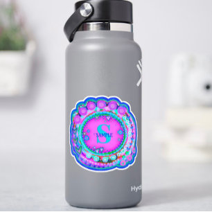 Pink Floral Name and Initial Inspirivity Custom