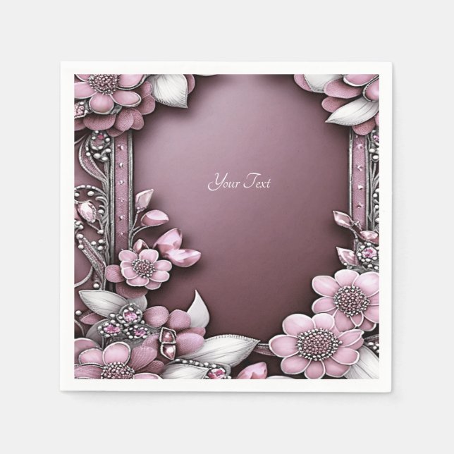 Pink Floral Napkins (Front)