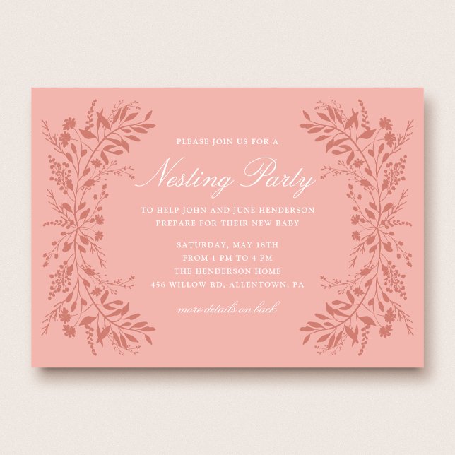 Pink Floral Nesting Party Invitation (Creator Uploaded)
