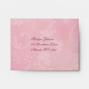 Pink Floral Paisley A2 Envelope for RSVP Card