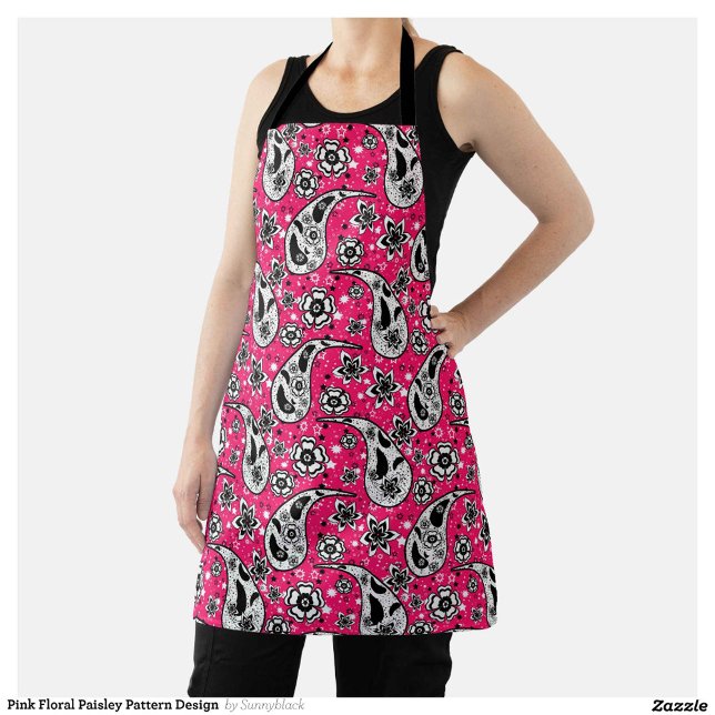 Pink Floral Paisley Pattern Design  Apron (Creator Uploaded)