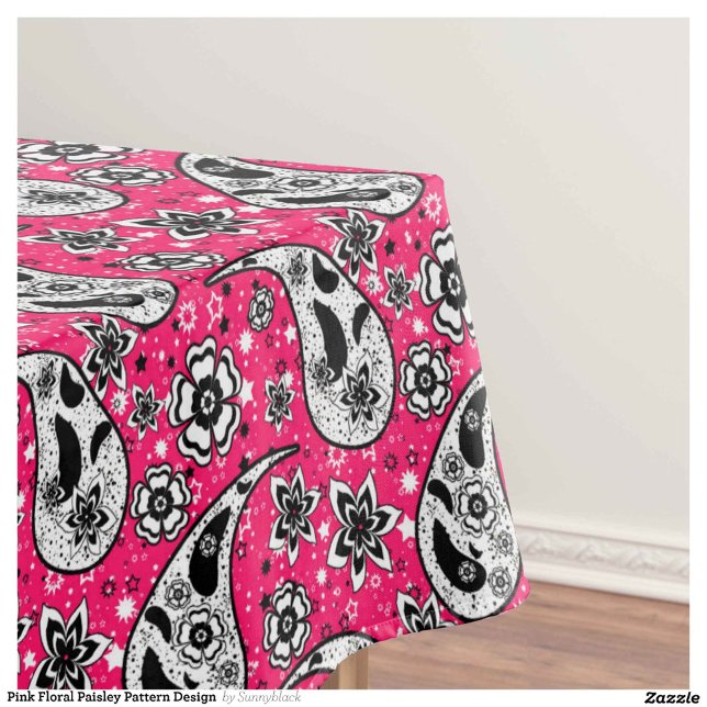 Pink Floral Paisley Pattern Design  Tablecloth (Creator Uploaded)