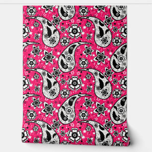 Pink Floral Paisley Pattern Design Wallpaper