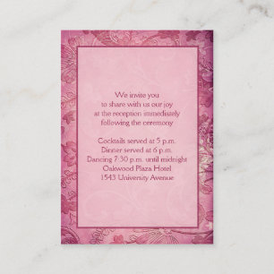 Pink Floral Paisley Reception Enclosure Card
