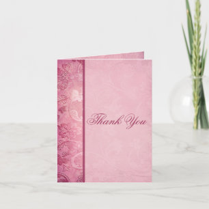 Pink Floral Paisley Thank You Note Card