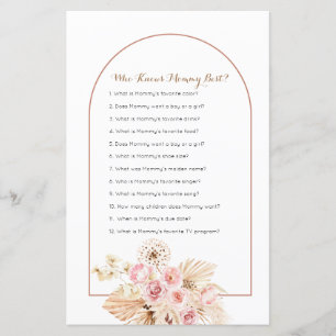 Pink Floral Pampas Grass Who Knows Mummy Best Game