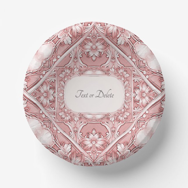 Pink Floral Paper Plate (Front)