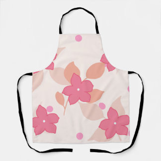 Pink Floral Pattern Apron