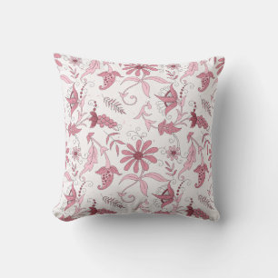 Pink Floral Pattern Cushion