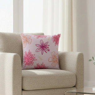 Pink Floral Pattern Cushion