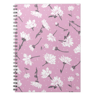 Pink Floral Pattern Design - Elegant Flower Art Notebook