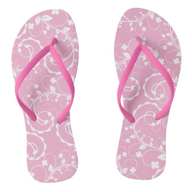pink floral pattern jandals (Footbed)
