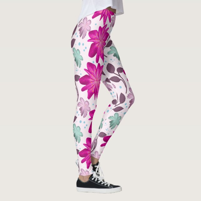 Pink floral pattern  leggings (Right)