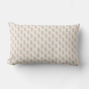 Pink Floral Pattern Minimalist Throw Pillow