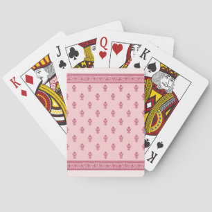 Pink Floral Pattern Playing Cards