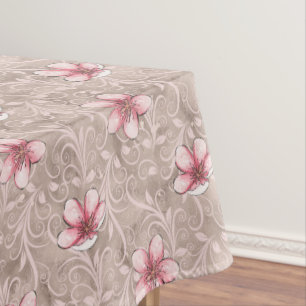 Pink Floral Pattern Tablecloth