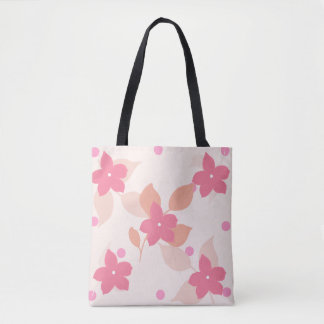 Pink Floral Pattern Tote Bag