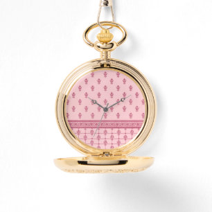 Pink Floral Pattern Watch