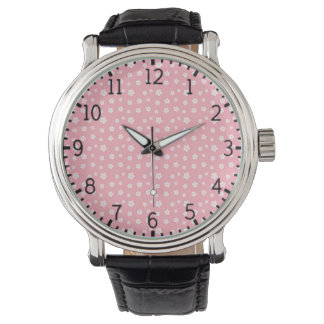 Pink Floral Pattern Watch