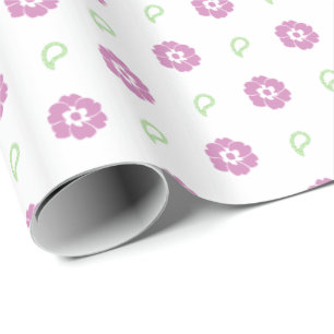 Pink Floral Pattern Wrapping Paper