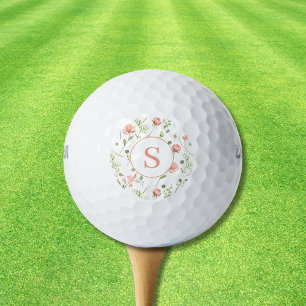 Pink Floral Personalised Golf Balls