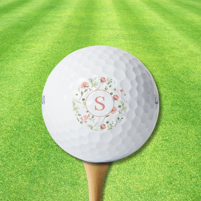 Pink Floral Personalised  Golf Balls (Creator Uploaded)