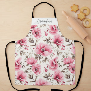 Pink Floral Personalized Grandma Apron