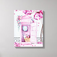 Pink Floral Phone Booth Personalised 