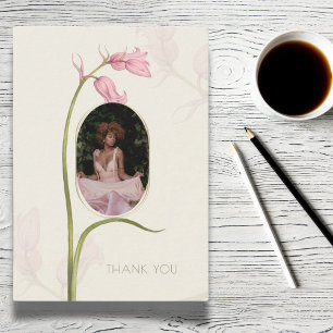 Pink Floral Photo Funeral Sympathy Thank You Card