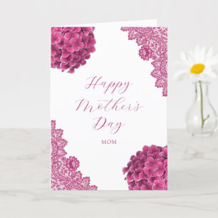 Pink Floral Photo Happy Mother's Day Card