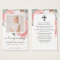 Pink Floral Photo Sympathy Funeral Prayer Card
