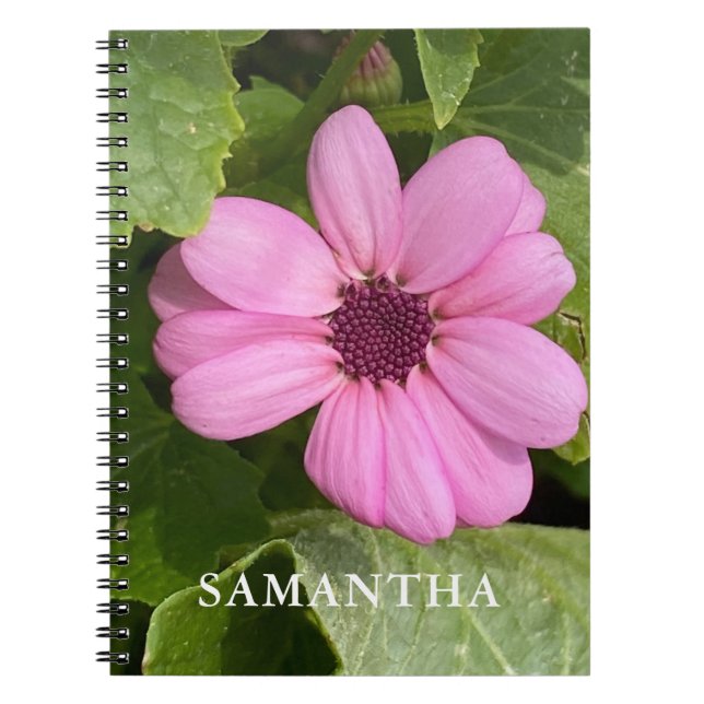 Pink Floral Photography Name  Notebook (Front)