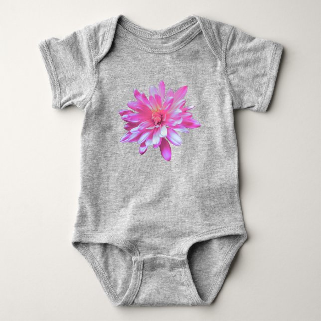 Pink floral Pink flower cute pink daisy  Baby Bodysuit (Front)