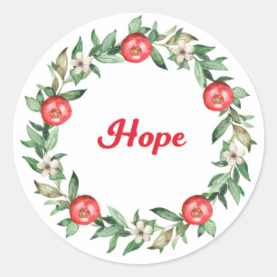 Pink Floral Pomegranate Spiritual Stickers - Faith
