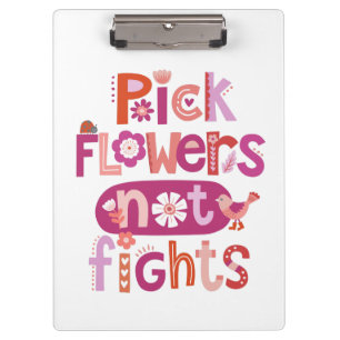 Pink Floral Positive Quote Clipboard