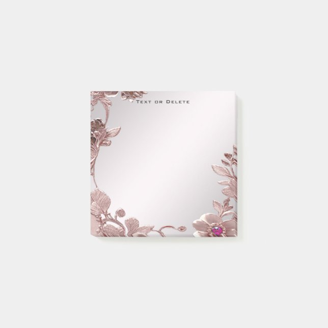Pink Floral Post it Notes (Front)
