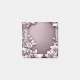 Pink Floral Post it Notes