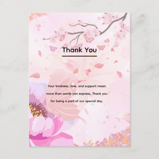 pink floral  postcard (Front)