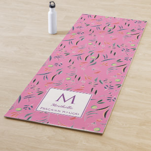 Pink Floral PRECIOUS TO GOD Personalised Monogram Yoga Mat